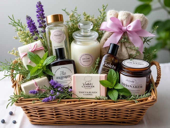 candles and scents gift basket